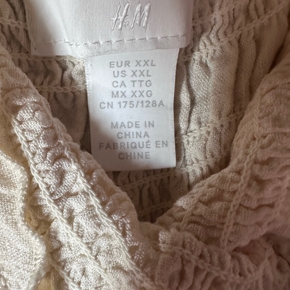 H&M Cream Sweatpants Romper Jumpsuit Relaxed Fit Joggers Size XXL - Picture 3 of 7